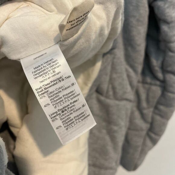 Madewell Heather Cement Grey Sweatshirt Puffer Coat Jacket Women's Size Large - Picture 6 of 9
